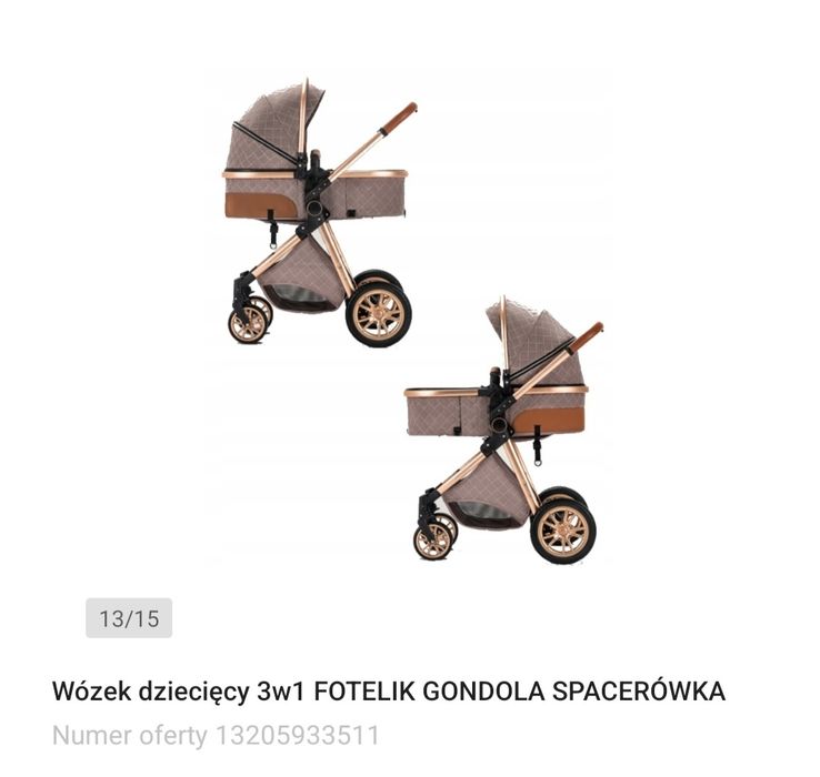 Wózek 3 w 1 gondola przód/ tył