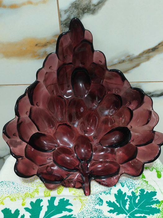 Patera owocarka winogrona fiolet szkło duża