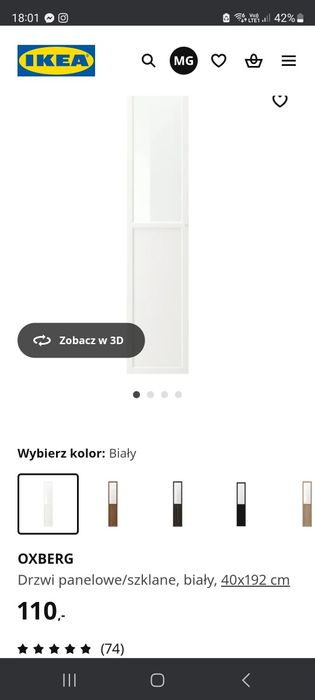 Drzwi panelowe oxberg ikea