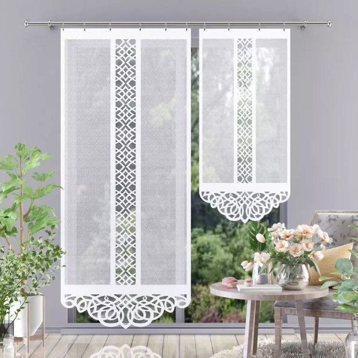 Firanka panel żakardowy Portos 90x250cm biały