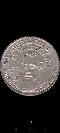 Moeda 25 Escudos Ano Internacional das Pessoas com Deficiência 1982