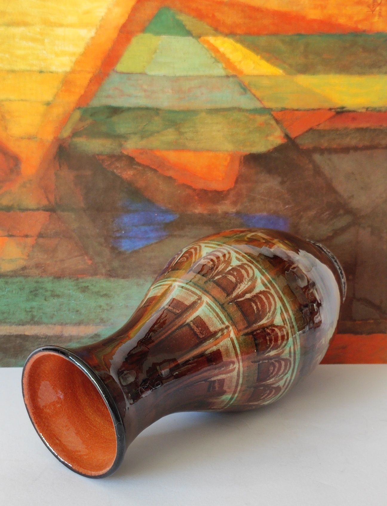 Piękna stara ceramika kolekcje wazon vintage