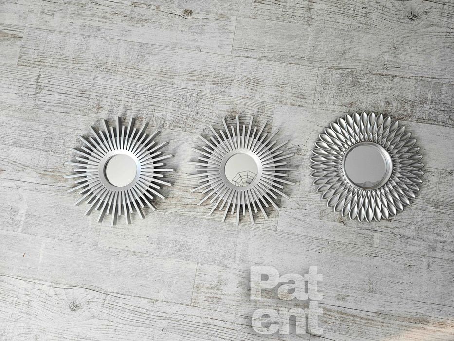 Lustra zestaw 3 luster w srebrnych ramkach do domu na ścianę dekoracja