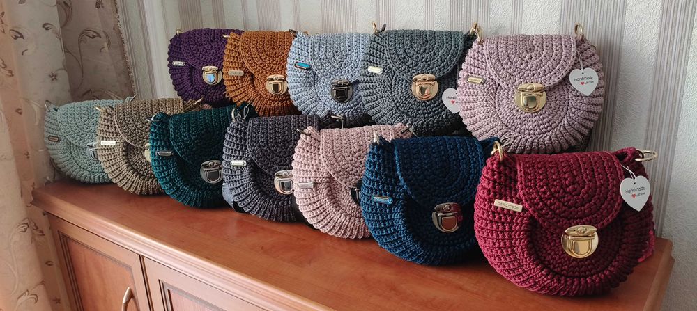 Torebka Oreo, ręcznie wykonana na szydełku, Handmade