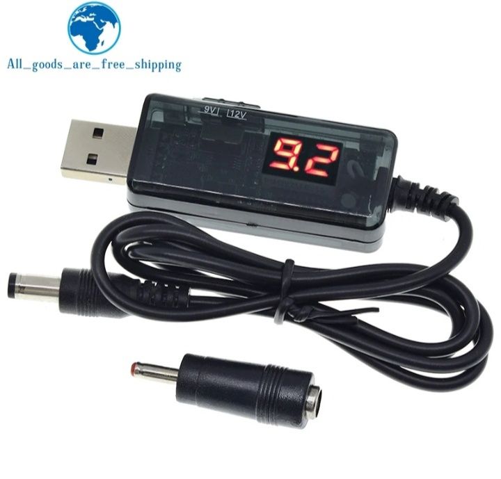 Кабель для підключення роутера до повербанка з вибором 9v чи 12v