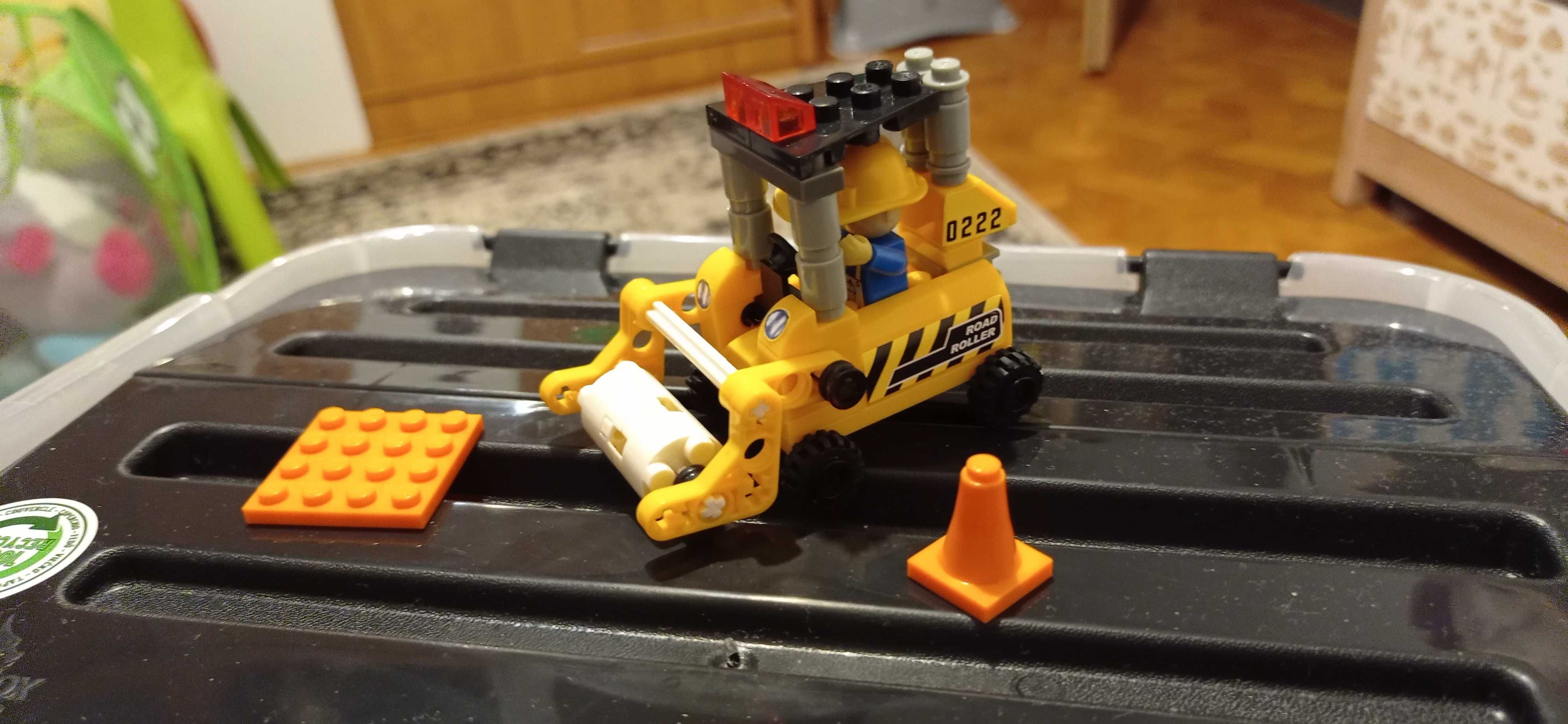 Klocki jak LEGO, walec, roboty drogowe, prezent na mikołajki