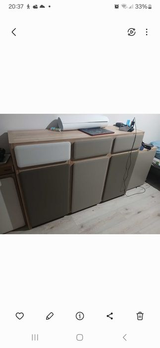 Meble POSSI komplet komoda biurko slupek i 2 szafki do zawieszenia