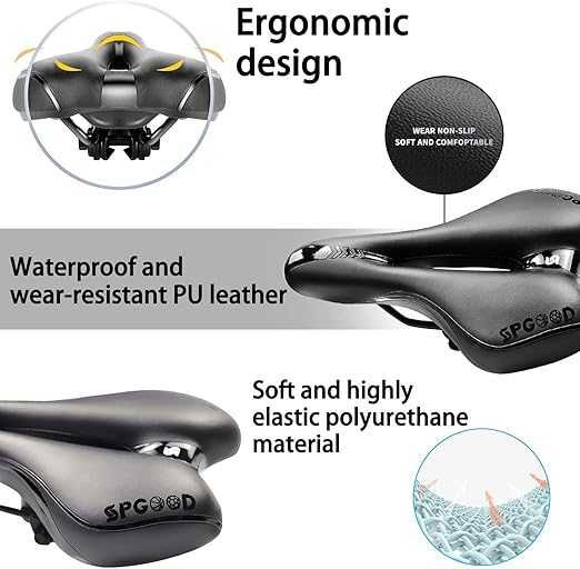Siodełko rowerowe wygodne miękkie żelowe SPGOOD ergonomiczne zestaw