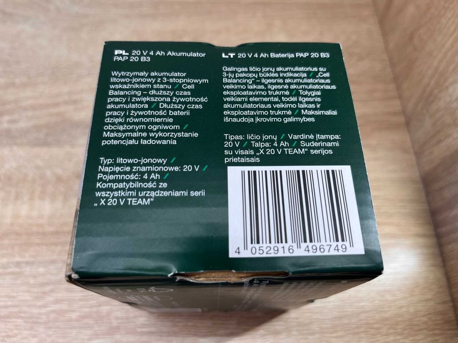 Akumulator 4Ah 20V PARKSIDE PAP 20 B3