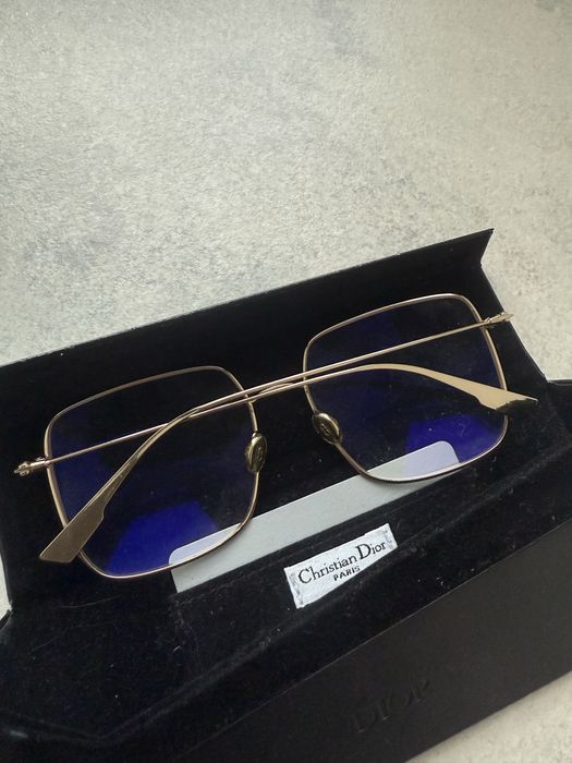 DIOR Stellaire 01 okulary korekcyjne zerówki złote antyrefleksyjne