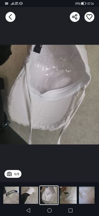 Opis! Biała czapka z daszkiem ala jacquemus hit