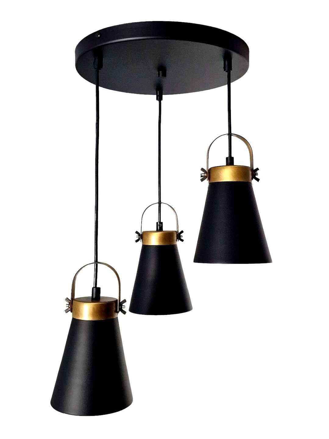 Lampa wisząca, loft, 2x potrójna i 2x pojedyncza, E27, st. idealny