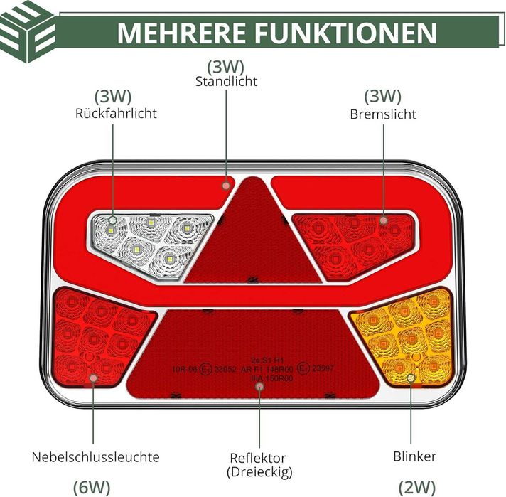Zestaw świateł tylnych przyczepy EYPINS E-Mark E9 12V-30 60 LED 5M
