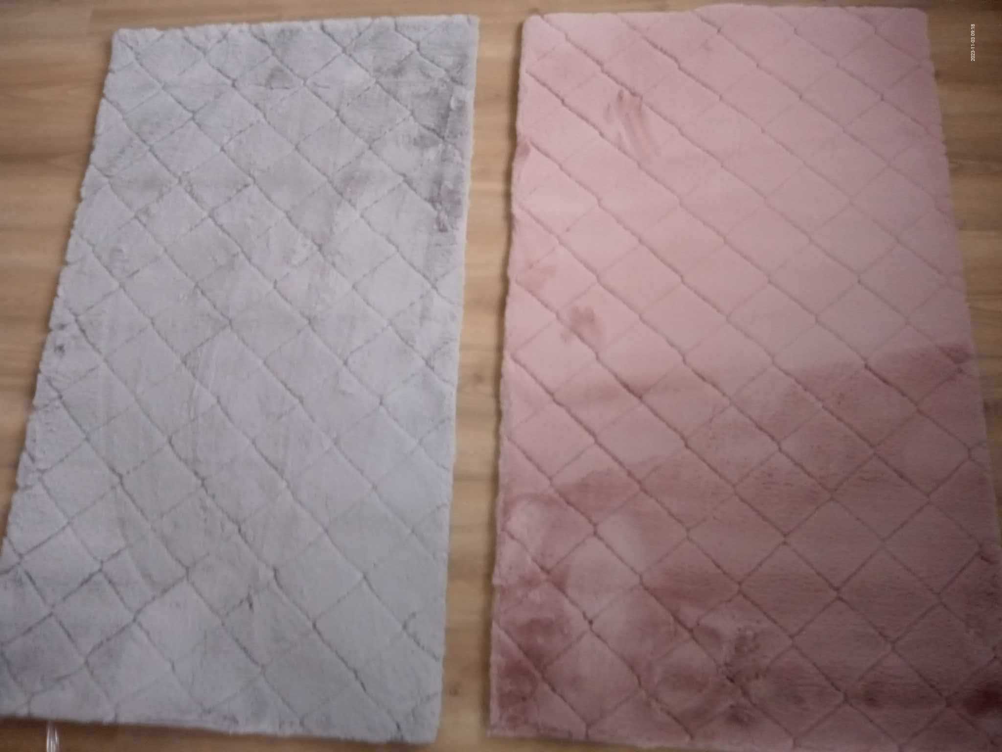 Dywan, dywanik szary i różowy, 80x140cm, nowe