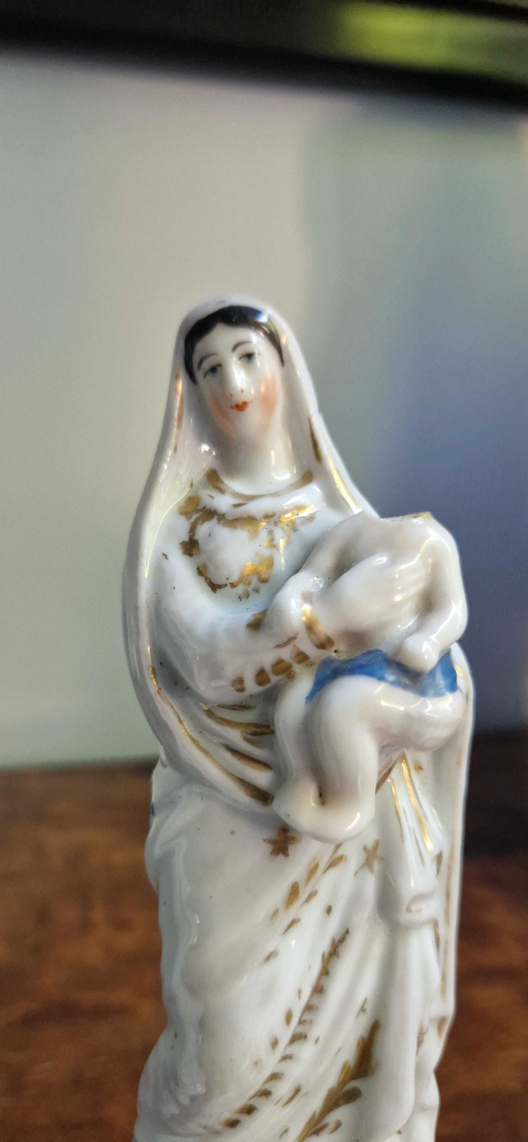 Figurki rzezby Matka Boska Maryja Jezusek dewocjonalia antyk Francja