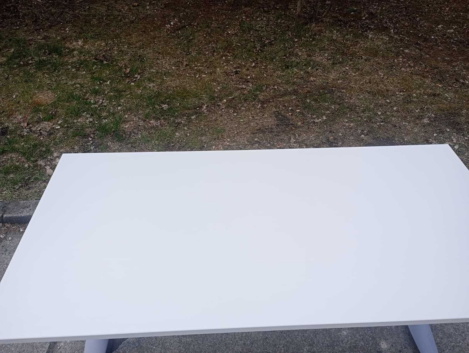Biurko 160x80 biurka stoły białe KINNARPS regulowana h manualnie