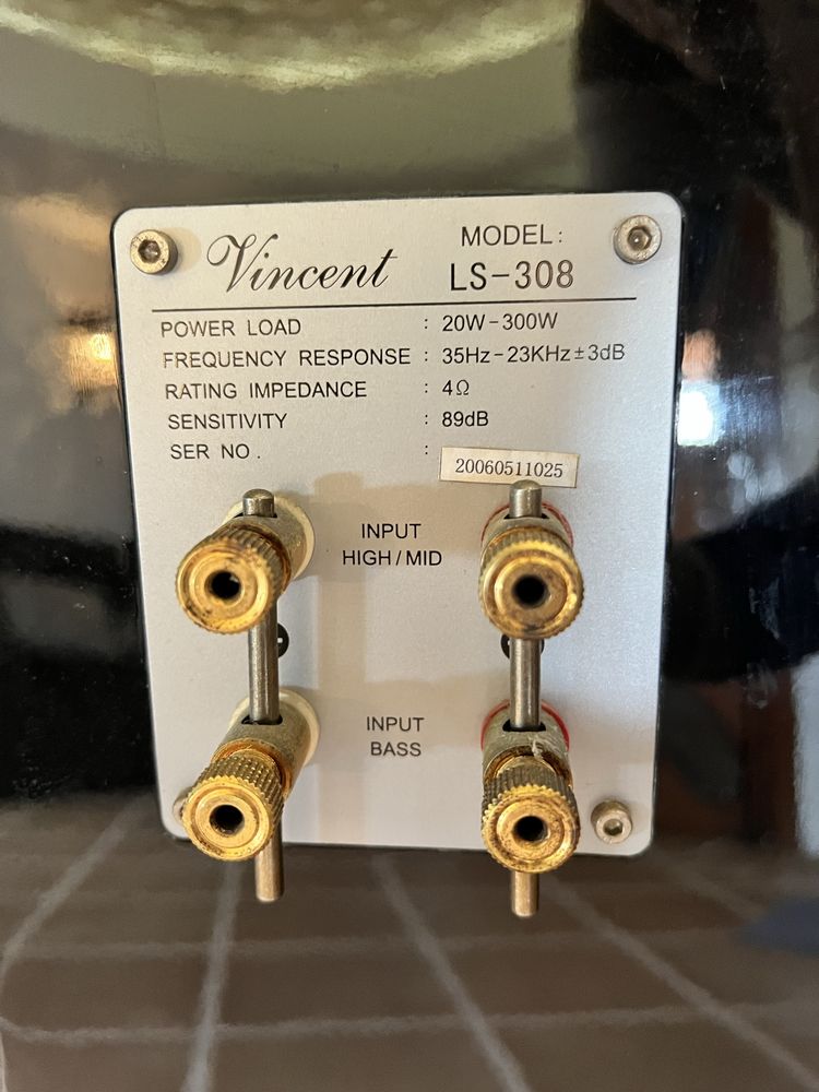 Colunas Vincent LS-308 pretas topo de gama
