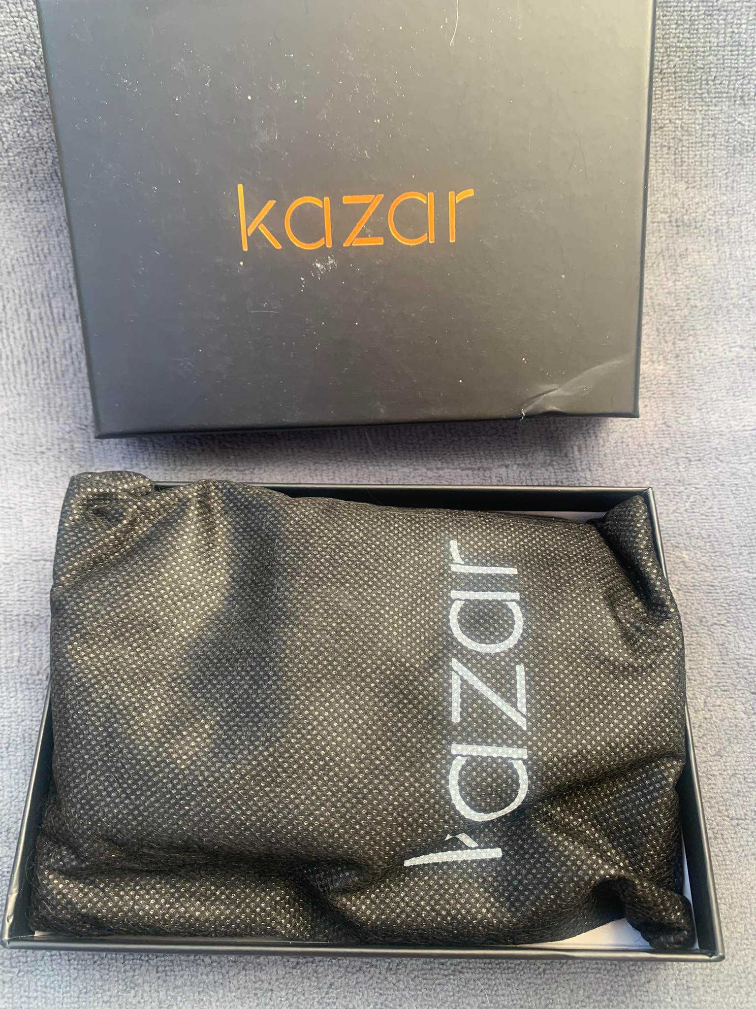 KAZAR nowe etui na karty card holder portfel skóra naturalna brelok