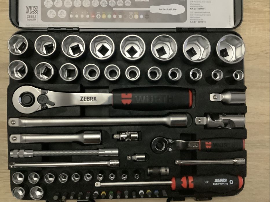 WURTH Zestaw Kluczy nasadowych 1/2” 1/4” 59 Elementów ,Promocja