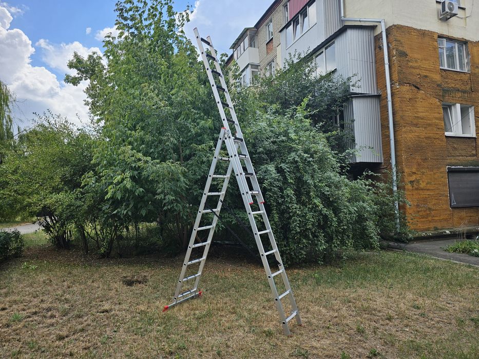 6.8м 3х10 Драбина трьохсекційна Алюмінієва Нова / стремянка