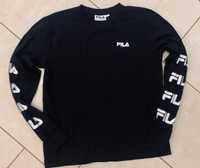 Fila longsleeve, czarny męski T- Shirt z długim rękawem r. S logowany