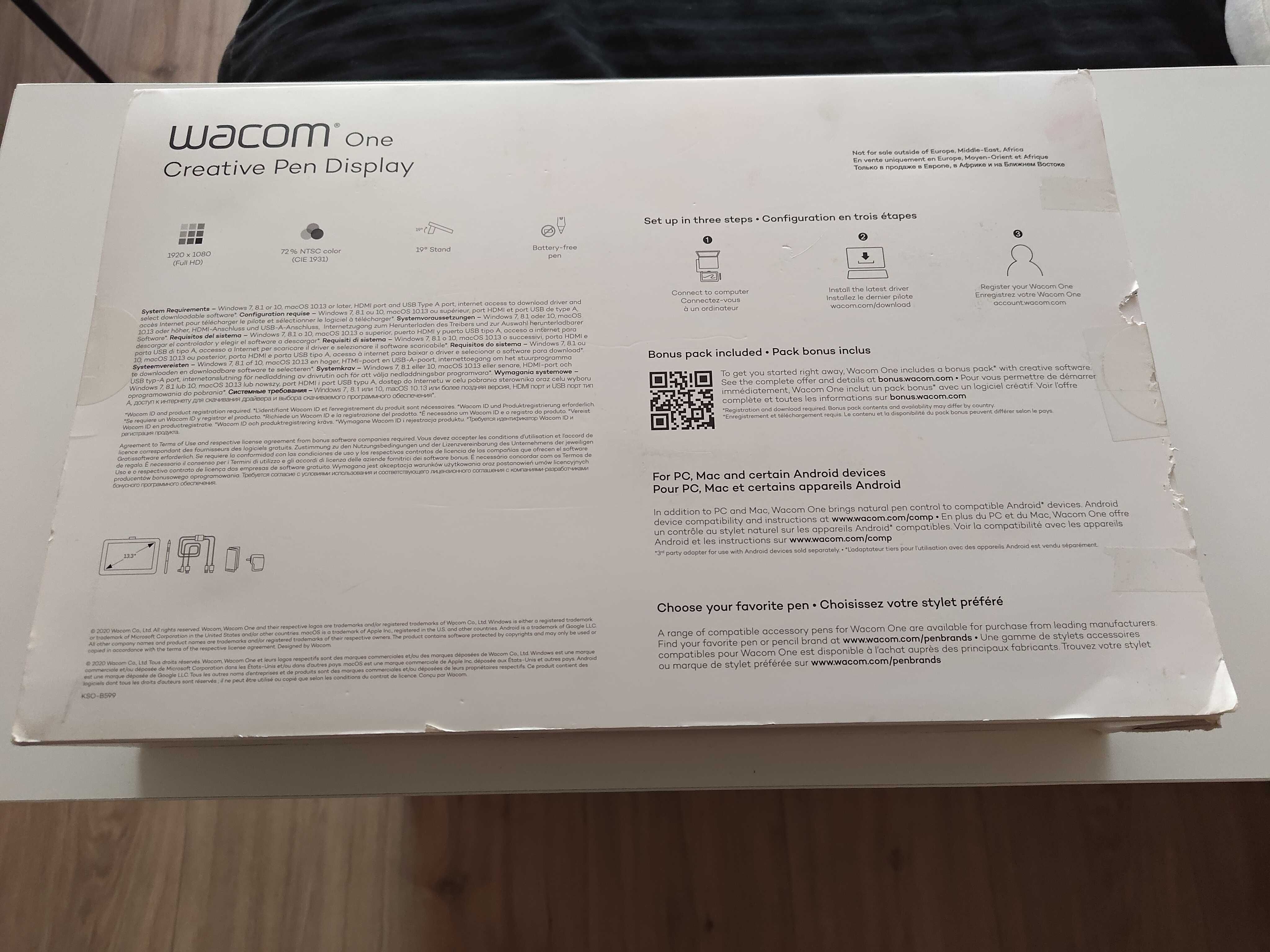 Tablet graficzny 13.3" WACOM One Creative Pen Display