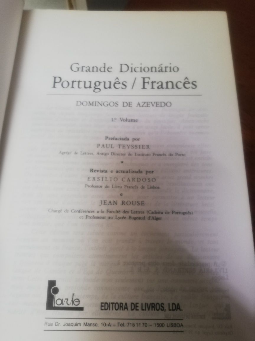 Grande dicionário português francês e francês português