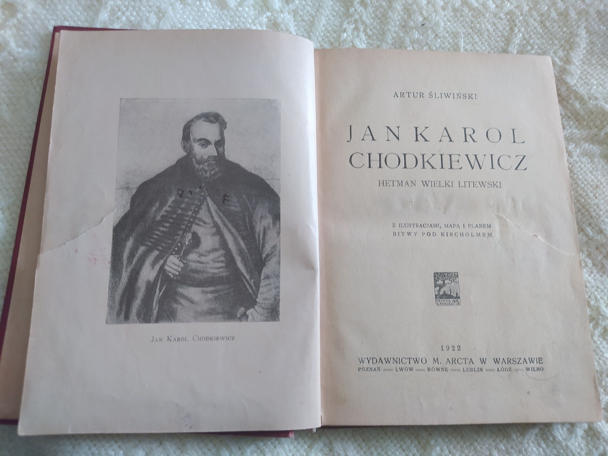 Jan Karol Chodkiewicz wydanie z 1922 roku Artur Śliwiński