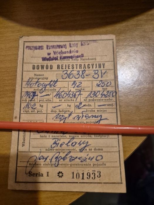 Kolekcjonerski dowód MZ250