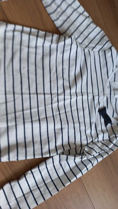 Koszulka biała paski dla dziewczynki kokarda cool club r.152 bluzka