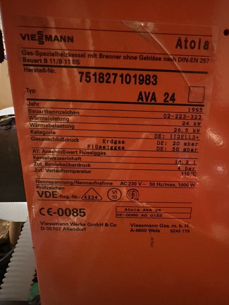 Piec viessman atola AVA24 z demontażu