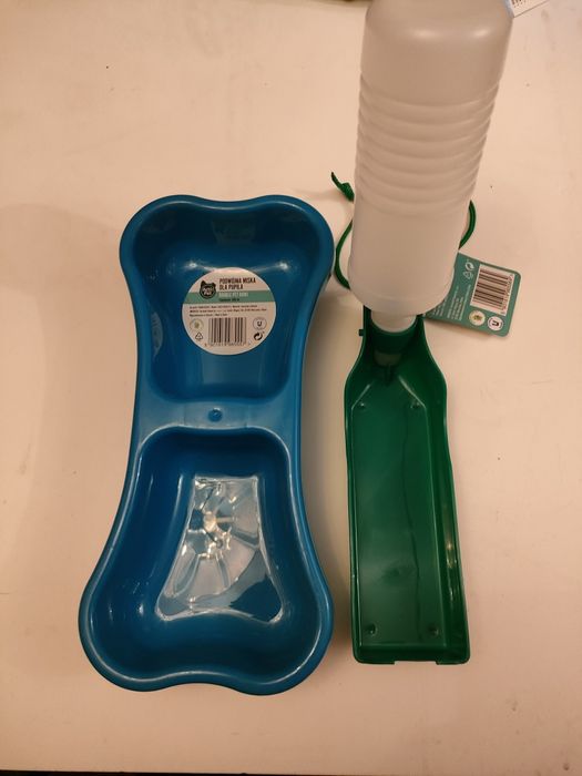 Podwójna miska i poidło turystyczne dla pupila ActivPet 450ml.