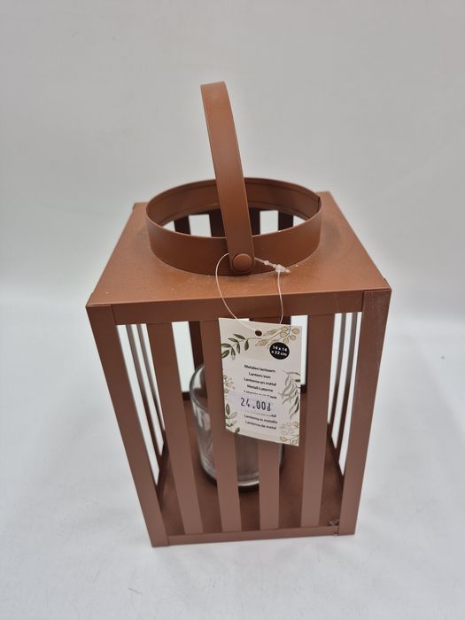 Lampion metalowy 14x14x22 cm