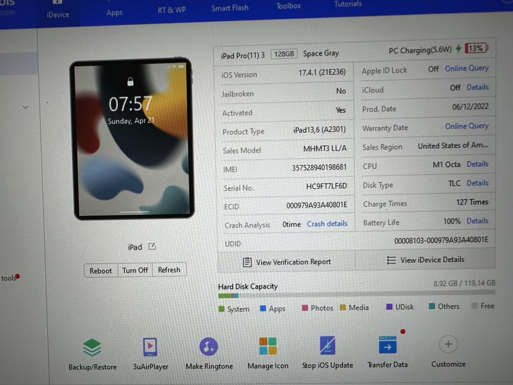 Ipad Pro M1 2021 128Gb wi-fi LTE