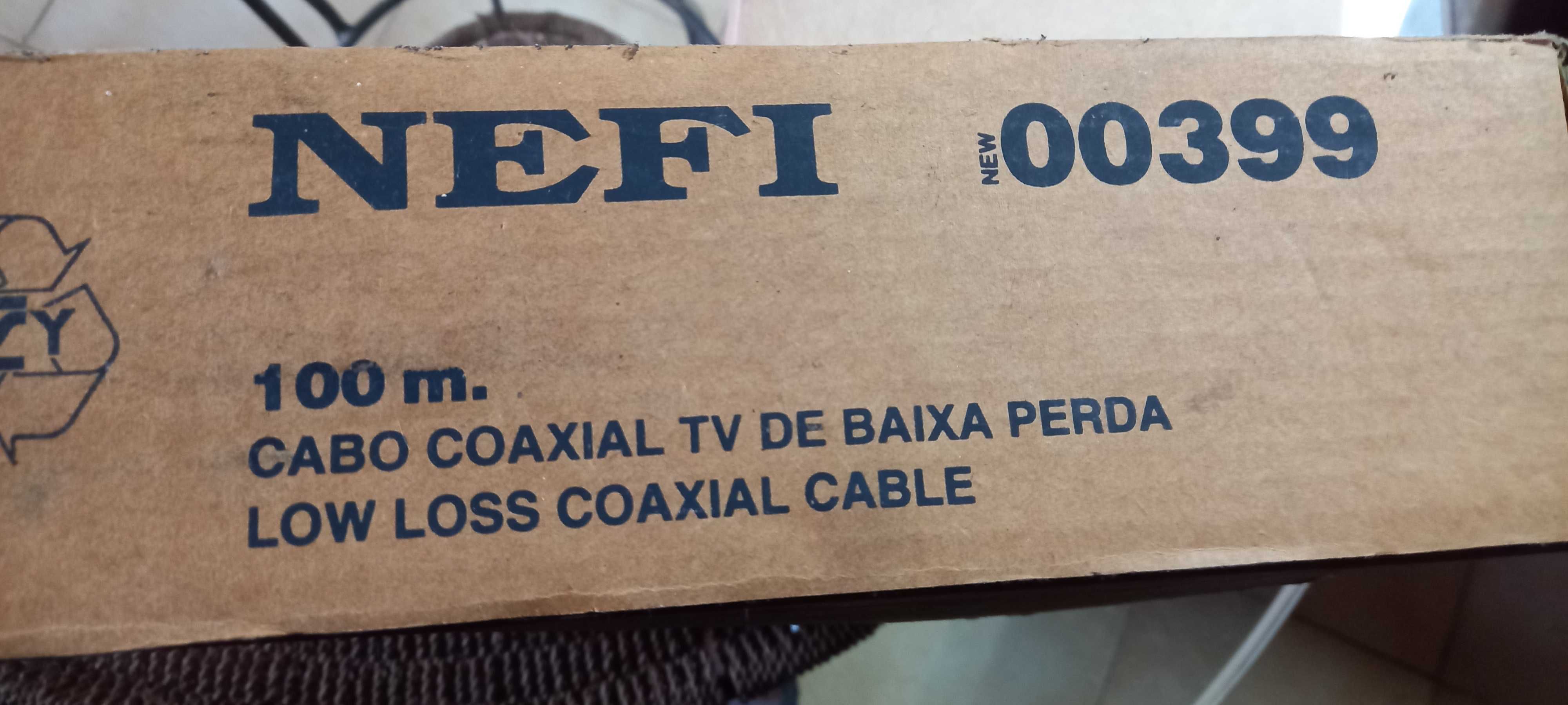 Caixa 100 mt de cabo coaxial de baixa perda, alta qualidade e blindado