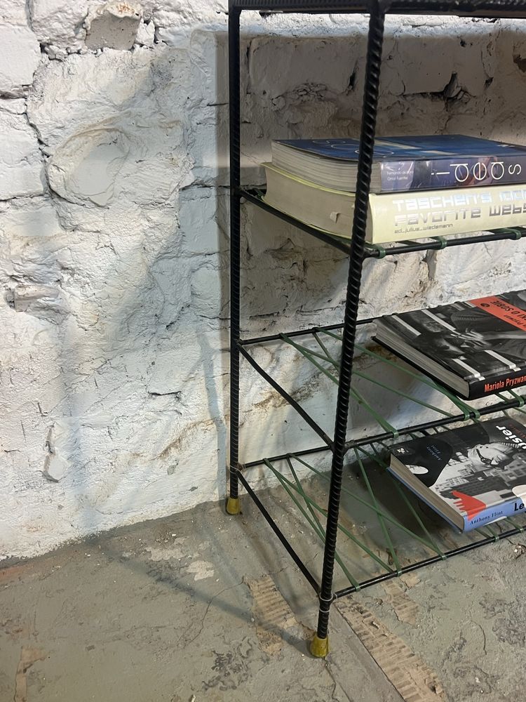 Pomocnik metalowa szafka stojak na buty industrialny prl vintage retro