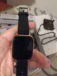 Smart watch czarno-złoty