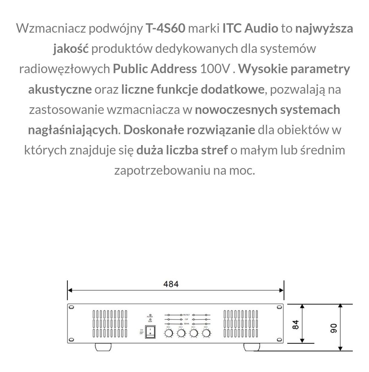 Wzmacniacz audio ITC T-4S60