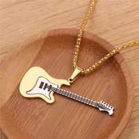 Мужской кулон цепочка гитара украшения бижутерия золотистый Fender
