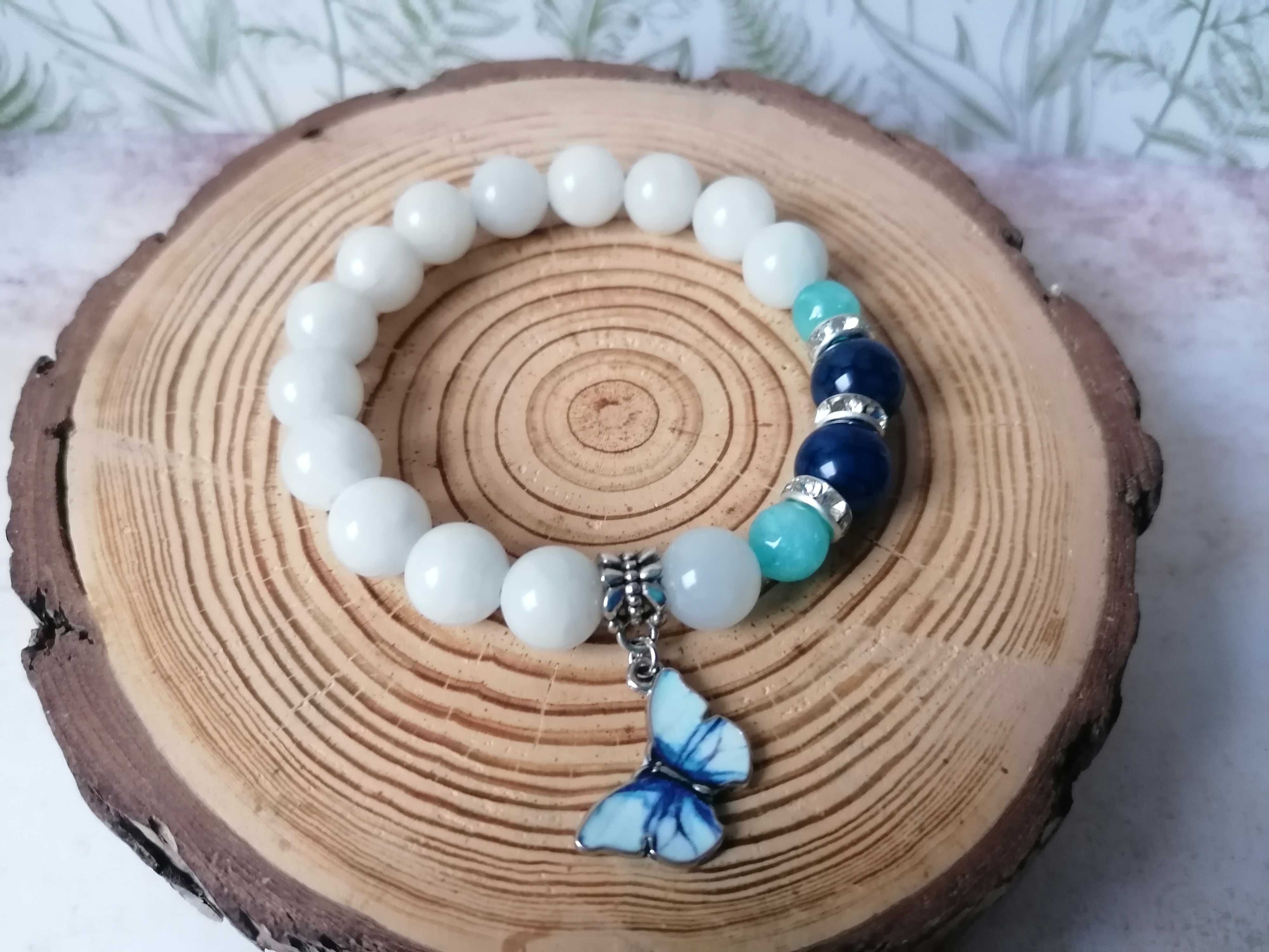 Handmade Bransoletka kamienie naturalne JADEIT_AGAT