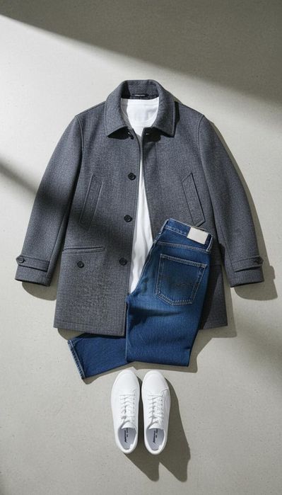 Стильне чоловіче пальто класичного крою.