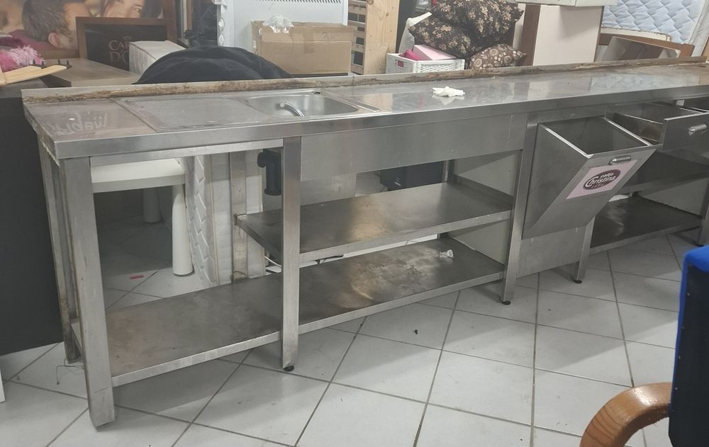 Bancada inox com prateleiras