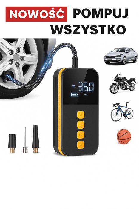 Mini kompresor Przenośny pompka uniwersalna elektryczna MEGA WYDAJNA