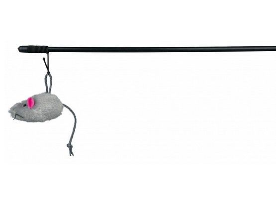 Długa wędka z myszką i kocimiętką - zabawka dla każdego kota 100cm