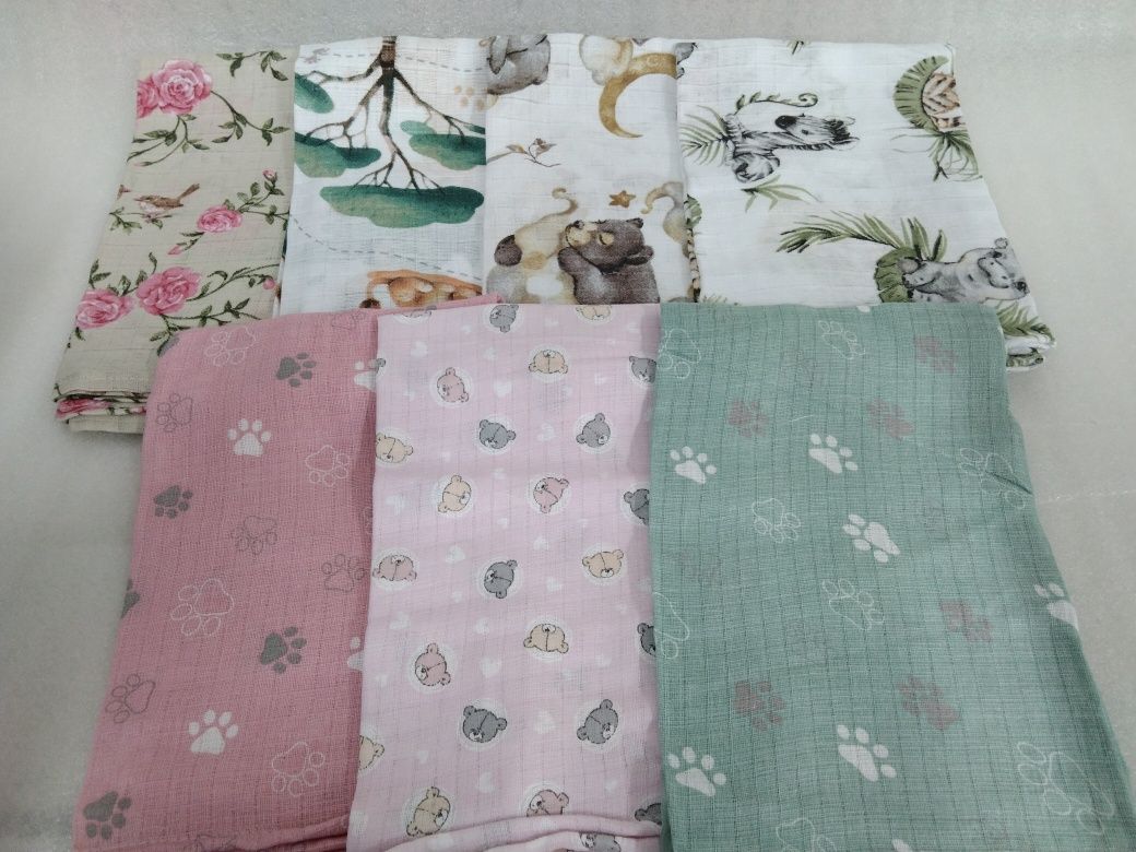 Pielucha tetrowa z nadrukiem drukowana ze wzorem pieluchy