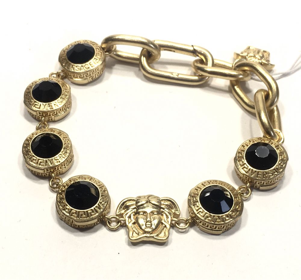 VERSACE Damska bransoleta z Agatami bita próba 585•pozłacana14K
