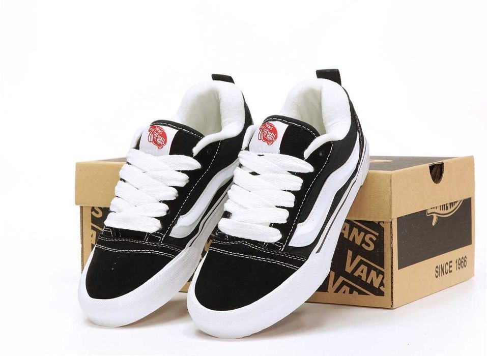 Женские / мужские кеды Vans KNU Skool Black White кроссовки ванс кеди