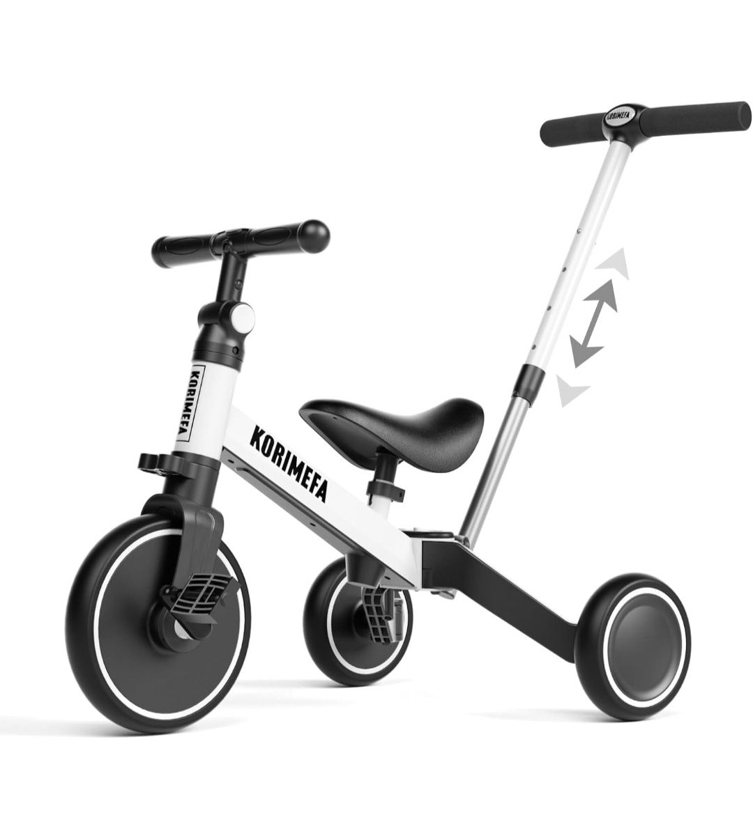 Rowerek biegowy 4 w 1 trójkołowy/dwukołowy z rączką dla rodziców
