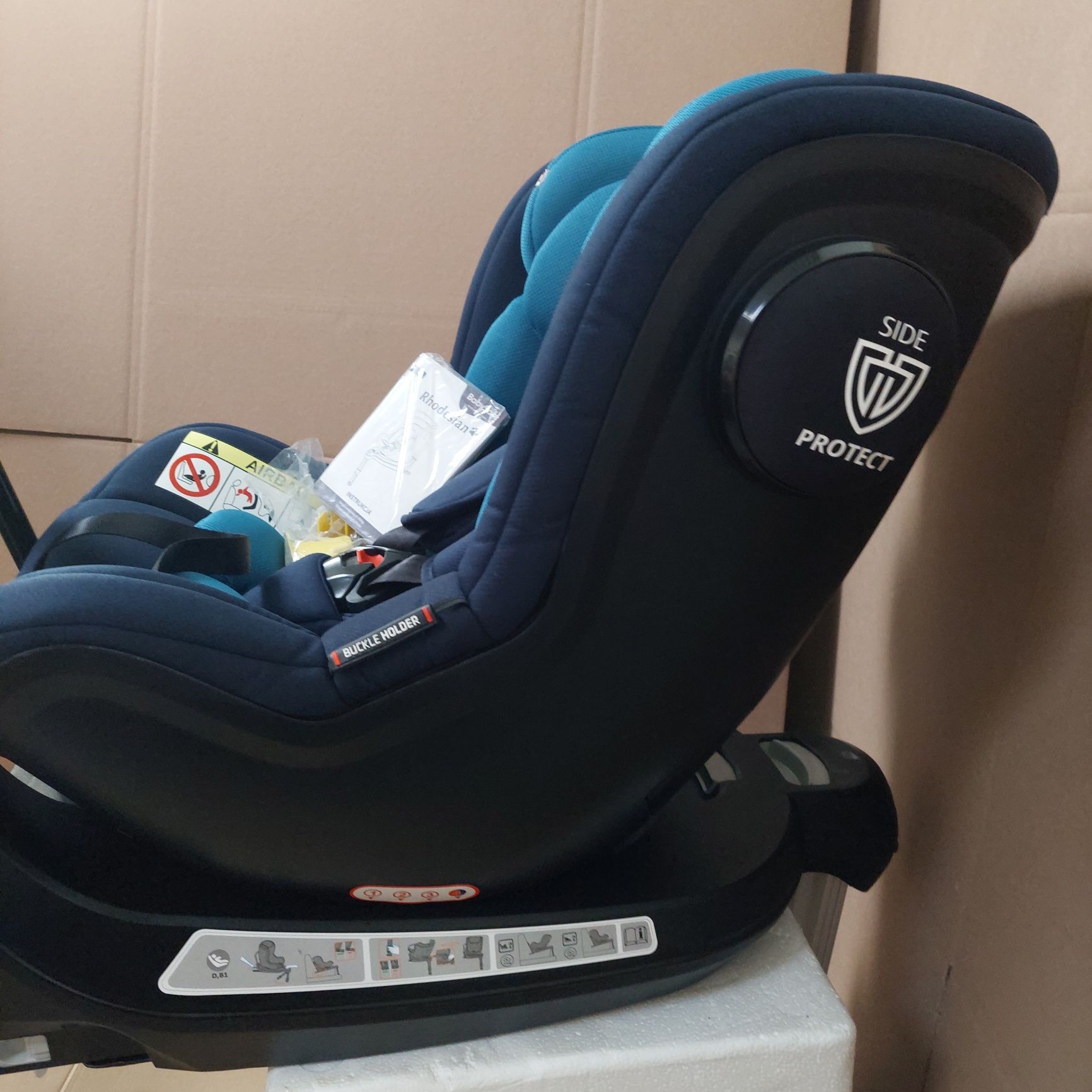 Fotelik Rhodesian babysafe 0-18 kg. Obrotowy 360 stopni, montaż isofix