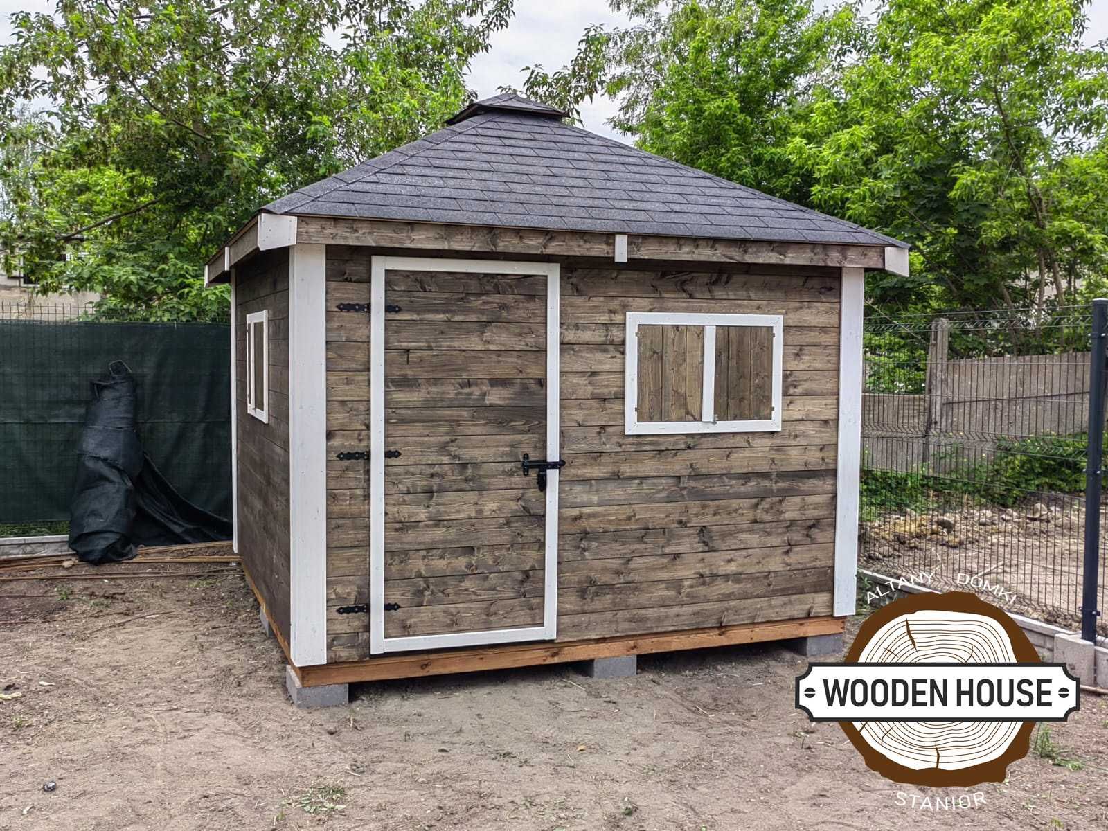 Domek narzędziowy ogrodowy Altanystanior.pl WoodenHouse 300x300cm